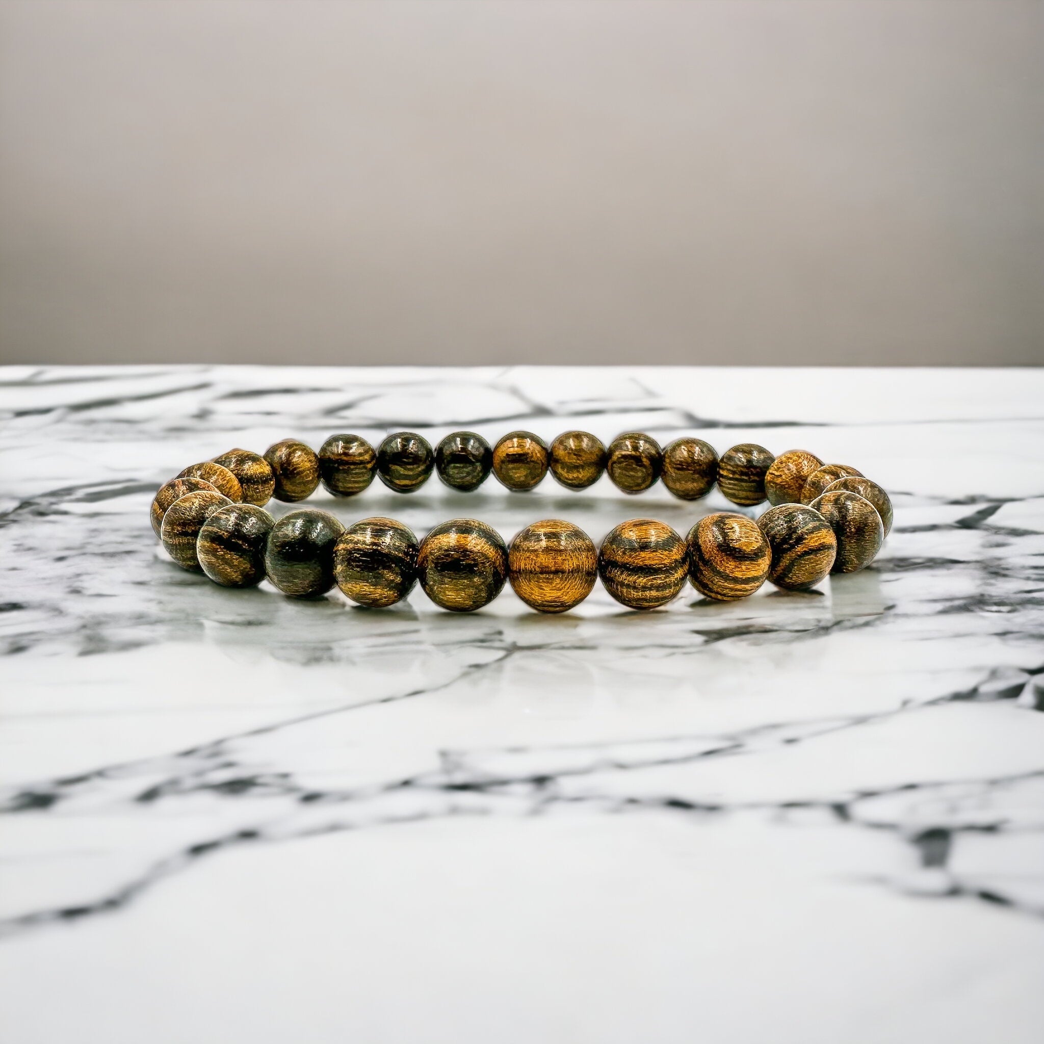 Union - Tigerskin Sandalwood Mala Beaded Bracelet
