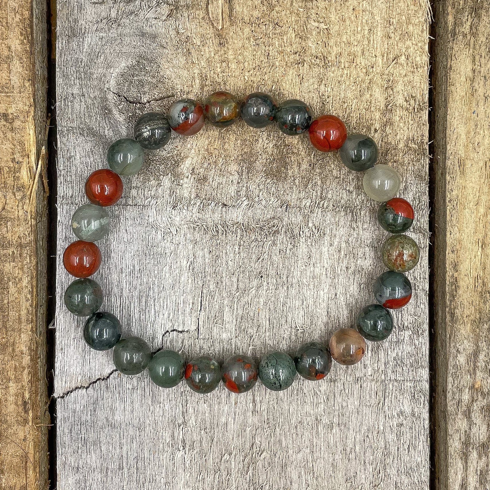 Union - Bloodstone Gemstone Beaded Bracelet