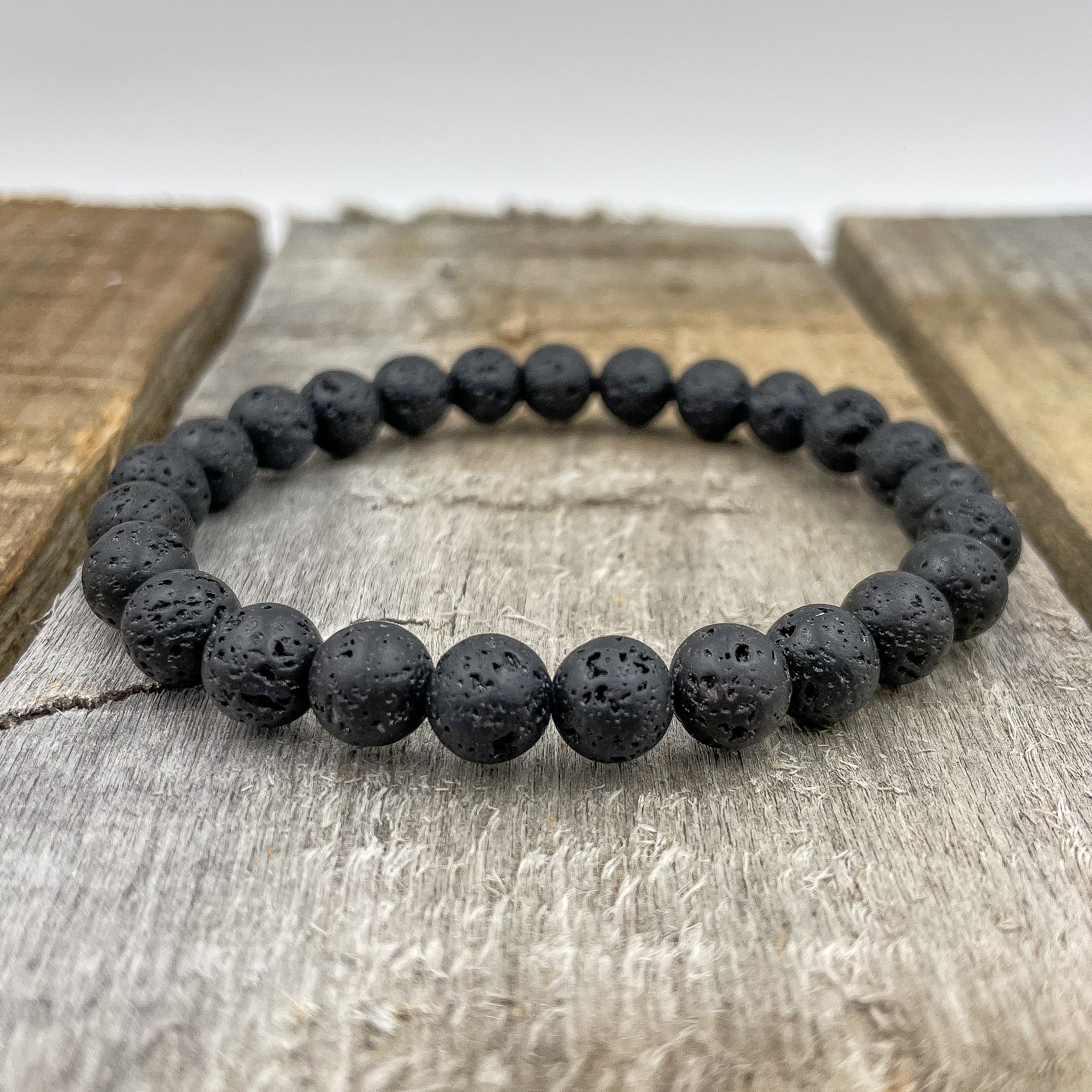 Union - Smooth Lava Rock Gemstone Beaded Bracelet